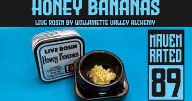 honey bananas live rosin by willamette valley alchemy hash review by dank maven 2