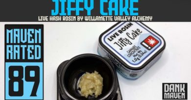 jiffy cake live hash rosin by willamette valley solventless hash review by dank maven 2