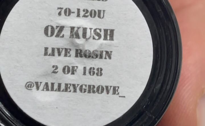 oz kush rosin by valley grove hash review by fortheterps