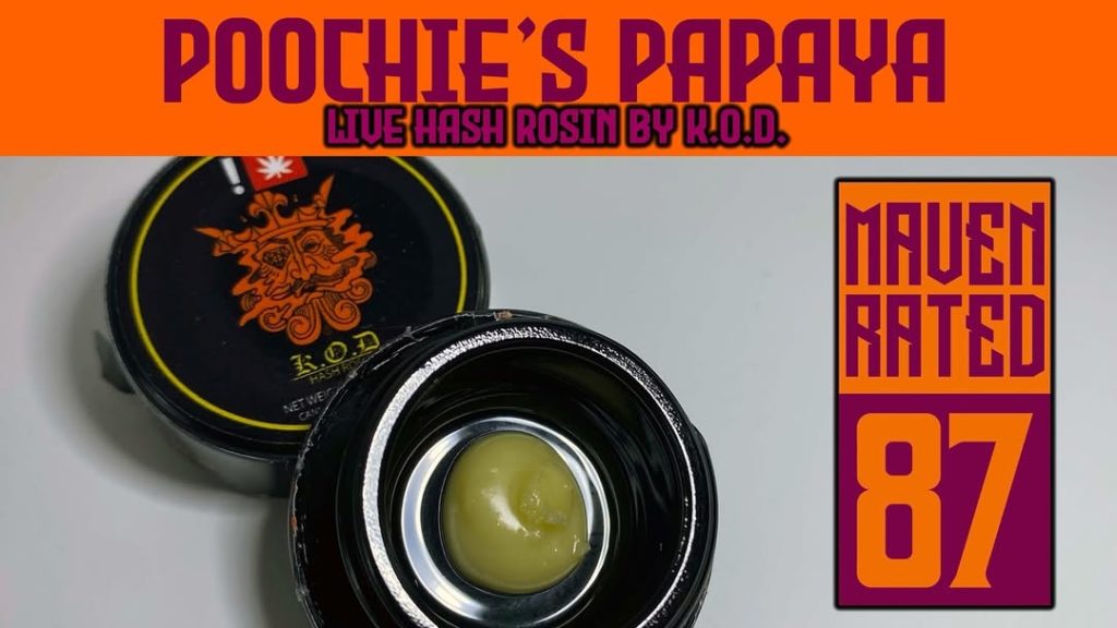 poochies papaya live hash rosin by kod 710 hash review by dank maven 2