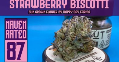 strawberry biscotti by happy day farms strain review by dank maven 2