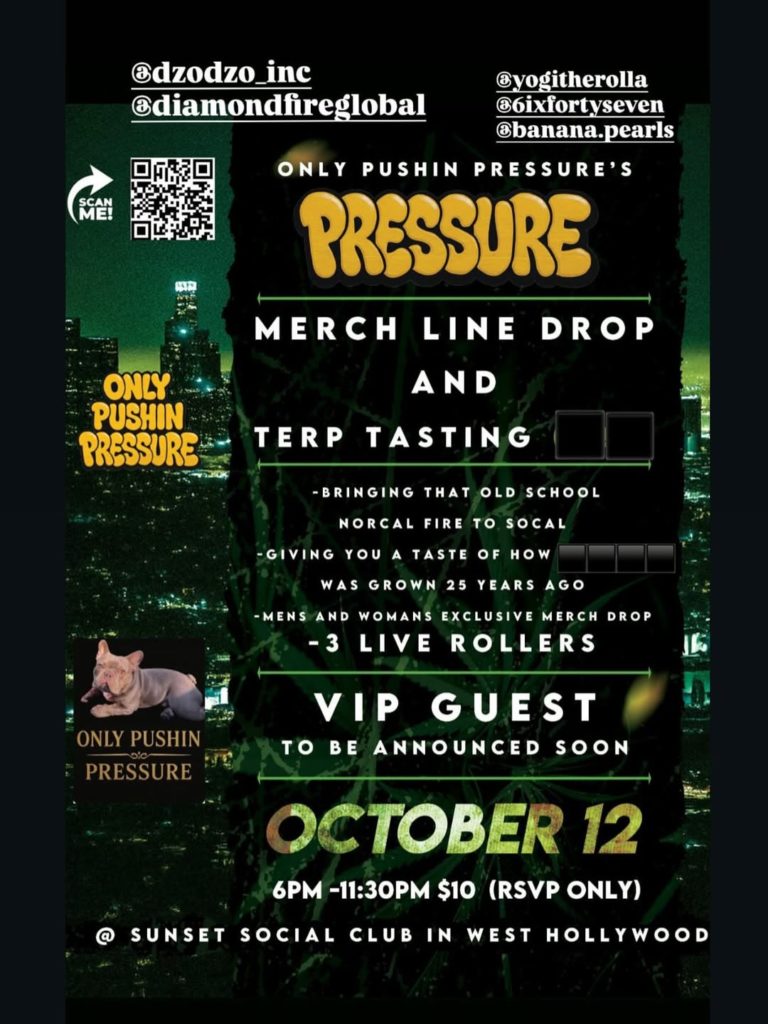 only pushin presure pressure line and terp tasting west hollywood october 2025